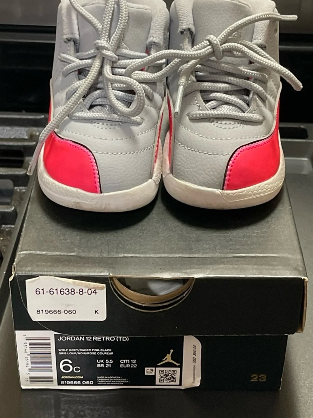 Jordan Kids Sneakers in Grey and Hot Pink